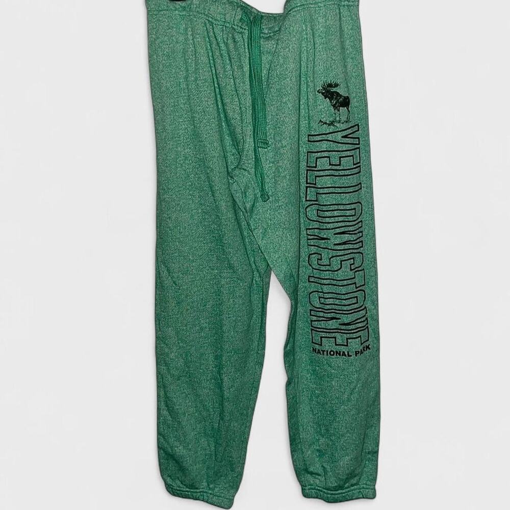 Heather Green Y2K Yellowstone Drawstring Basix Sweatpants - Size M